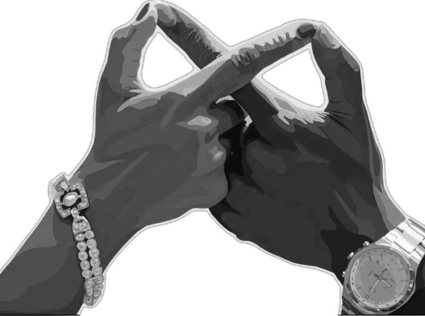 A blood glass of while showing faces of two people - Whispers & Echoes